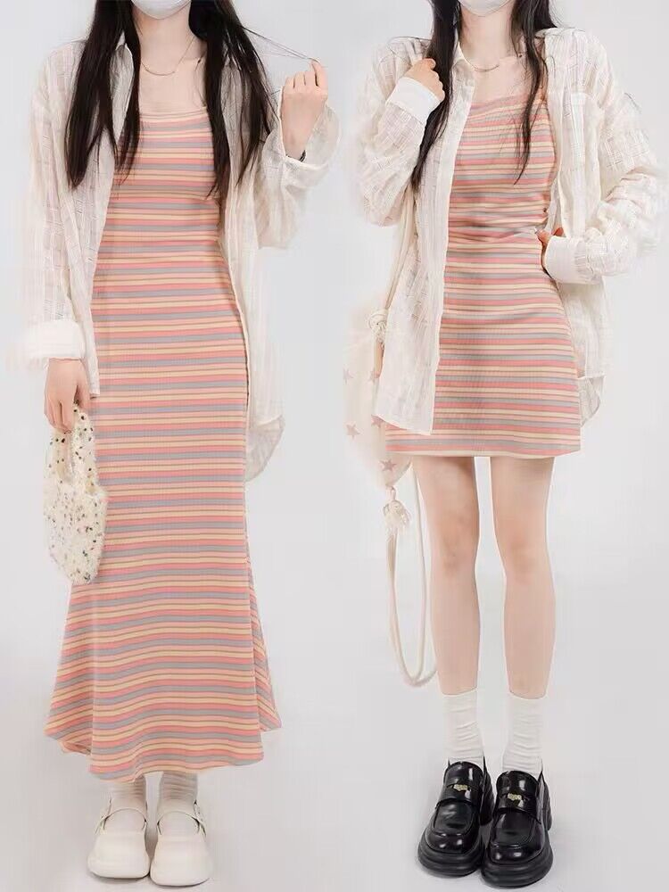 ボーダー服 優しい印象のボーダーワンピース