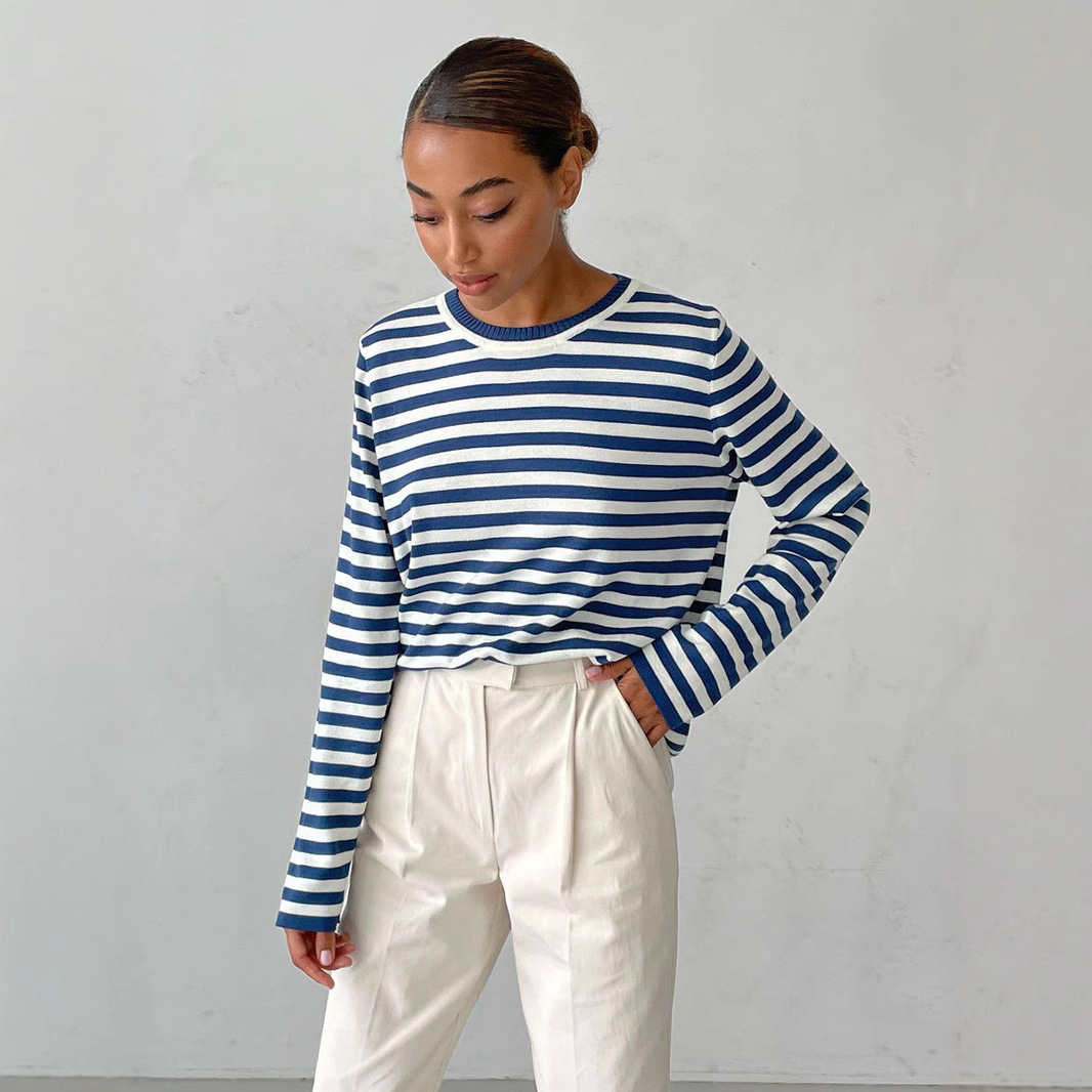 ボーダー服 やわらか見せボーダーロンＴ