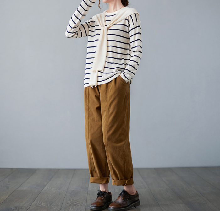 ボーダー服 秋冬新作 レディース 肩かけ風 ボーダー セーター ニット