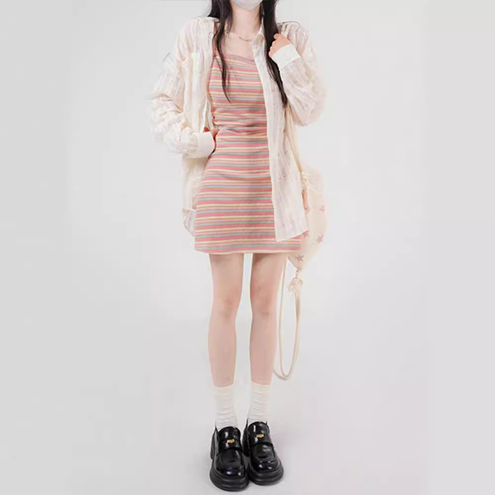 ボーダー服 優しい印象のボーダーワンピース
