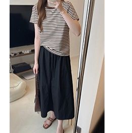 ボーダー なめらか肌触り 爽やかボーダー半袖