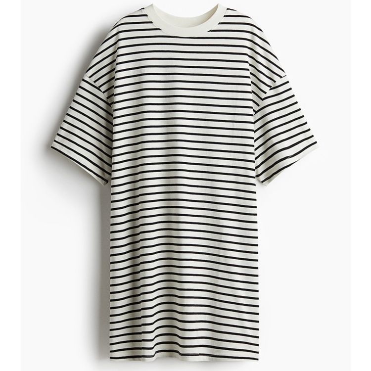 ボーダー服 ゆったりシルエットボーダーワンピース