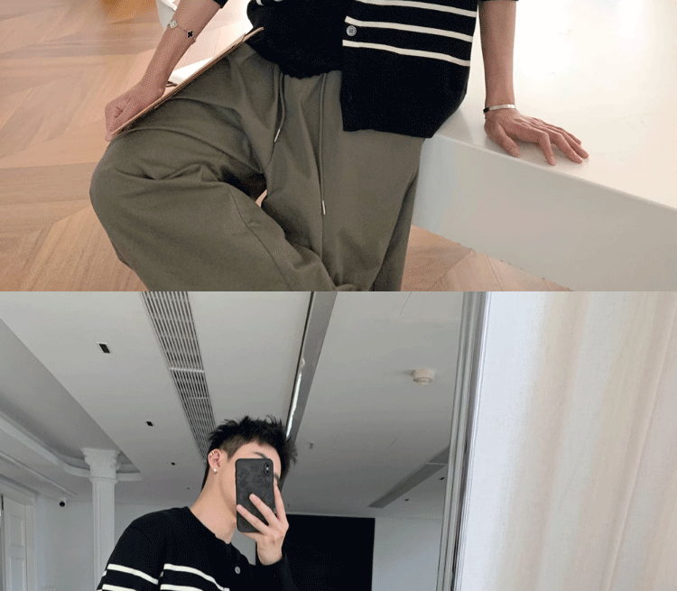 シンプルボーダー柄カーディガン ボーダー服