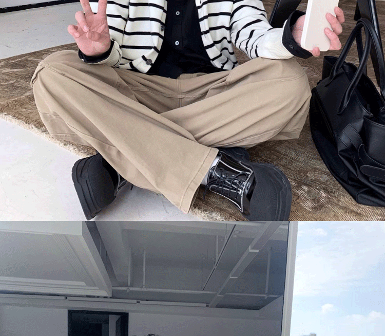シンプルボーダー柄カーディガン ボーダー服