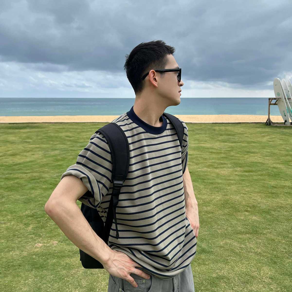 涼やかマリンボーダーカットソー ボーダー服