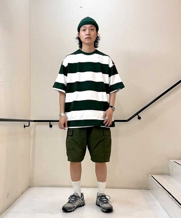 ゆったりワイドボーダーTシャツ ボーダー服