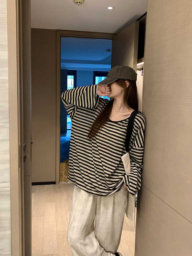 ボーダー  ゆったりリラックスボーダー長袖