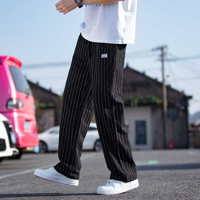 ボーダー服 ストライプワイドパンツ