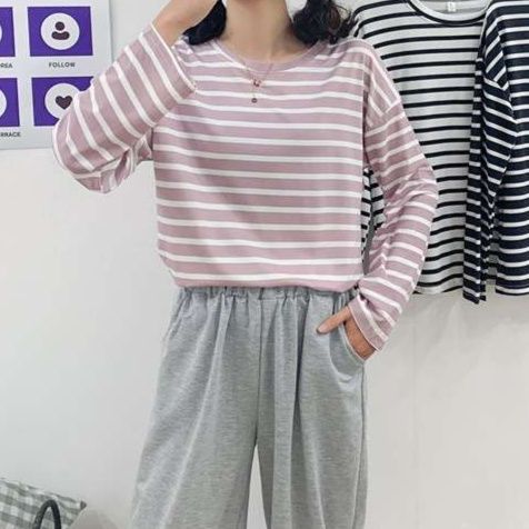 ゆったりカジュアルボーダーTシャツ ボーダー服