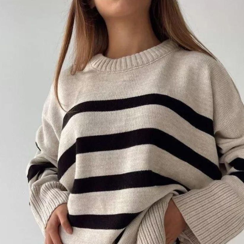 ボーダー服 ボーダーニット レディース 長袖 ゆったり