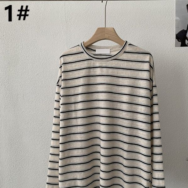 ボーダー服 新作ボーダー柄長袖トップス春秋レディース ロンT