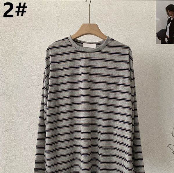 ボーダー服 新作ボーダー柄長袖トップス春秋レディース ロンT