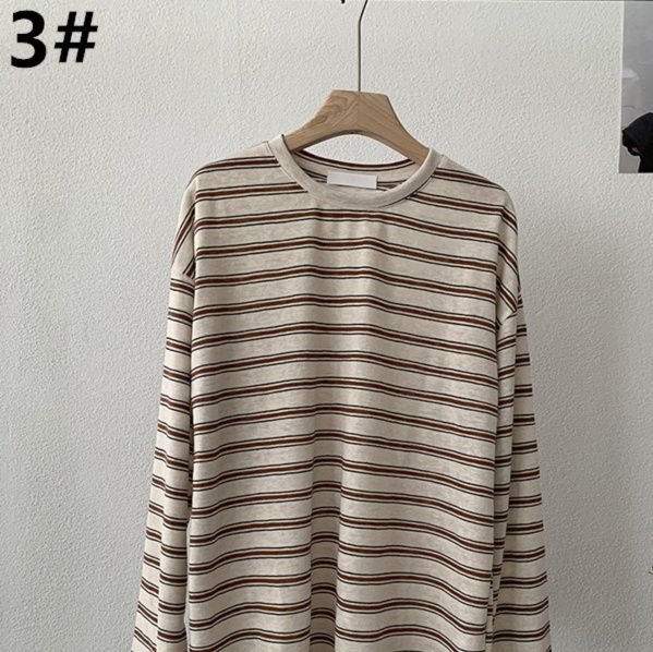 ボーダー服 新作ボーダー柄長袖トップス春秋レディース ロンT