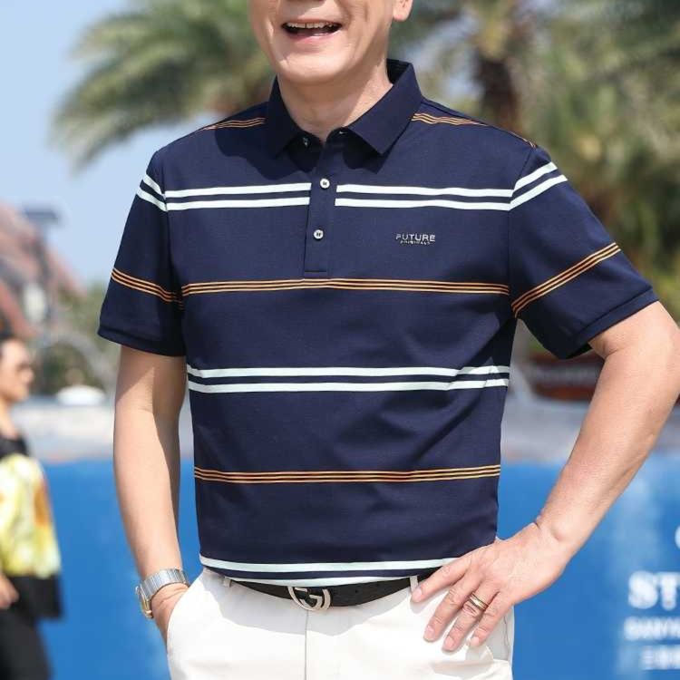 ボーダー服 爽やか縞模様 紳士用上質ポロシャツ