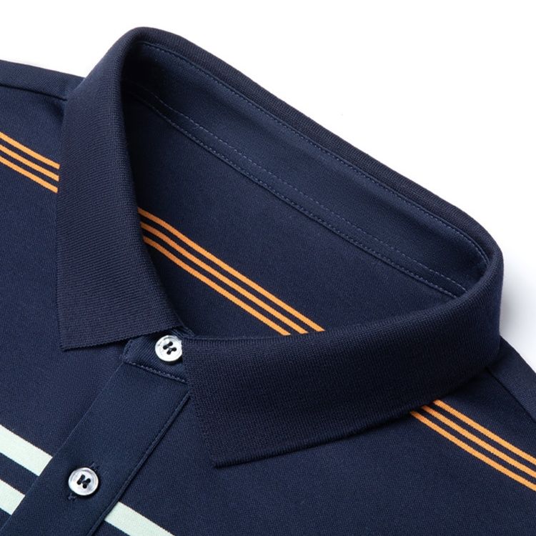 ボーダー服 爽やか縞模様 紳士用上質ポロシャツ