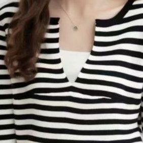 ボーダー服ニット レディース長袖ボーダー柄 長袖