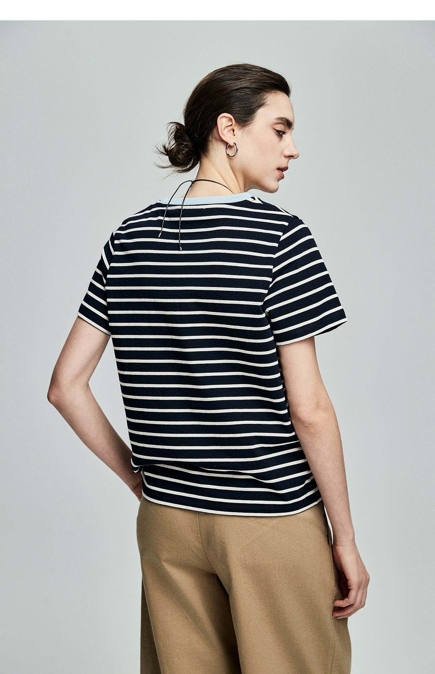 ボーダー リブライン 上質ボーダーTシャツ