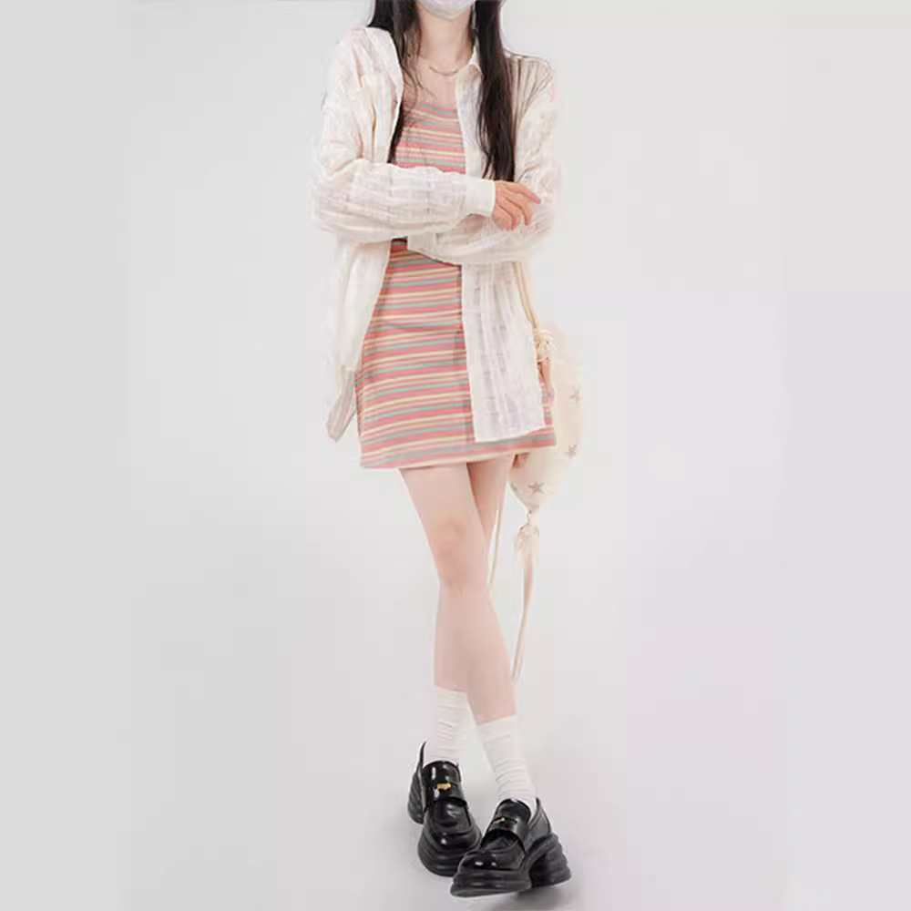 ボーダー服 優しい印象のボーダーワンピース