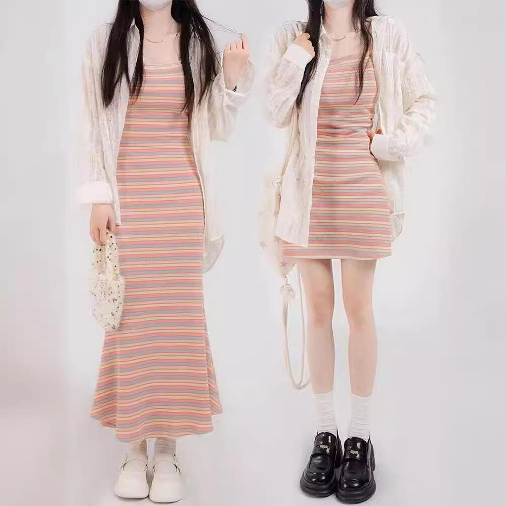 ボーダー服 優しい印象のボーダーワンピース