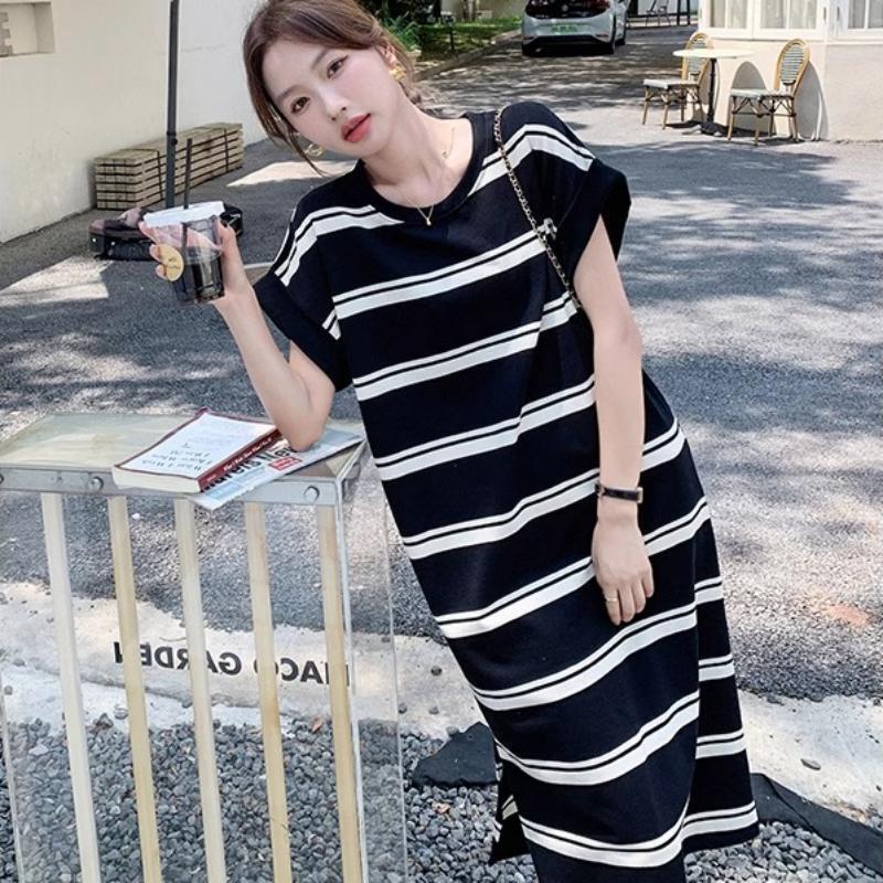ボーダー服 ゆったり横縞リラックスワンピース