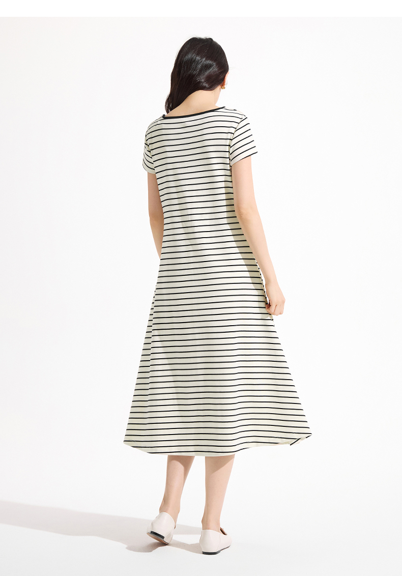 ボーダー服 おしゃれ楽ちん 爽やか横縞ワンピース