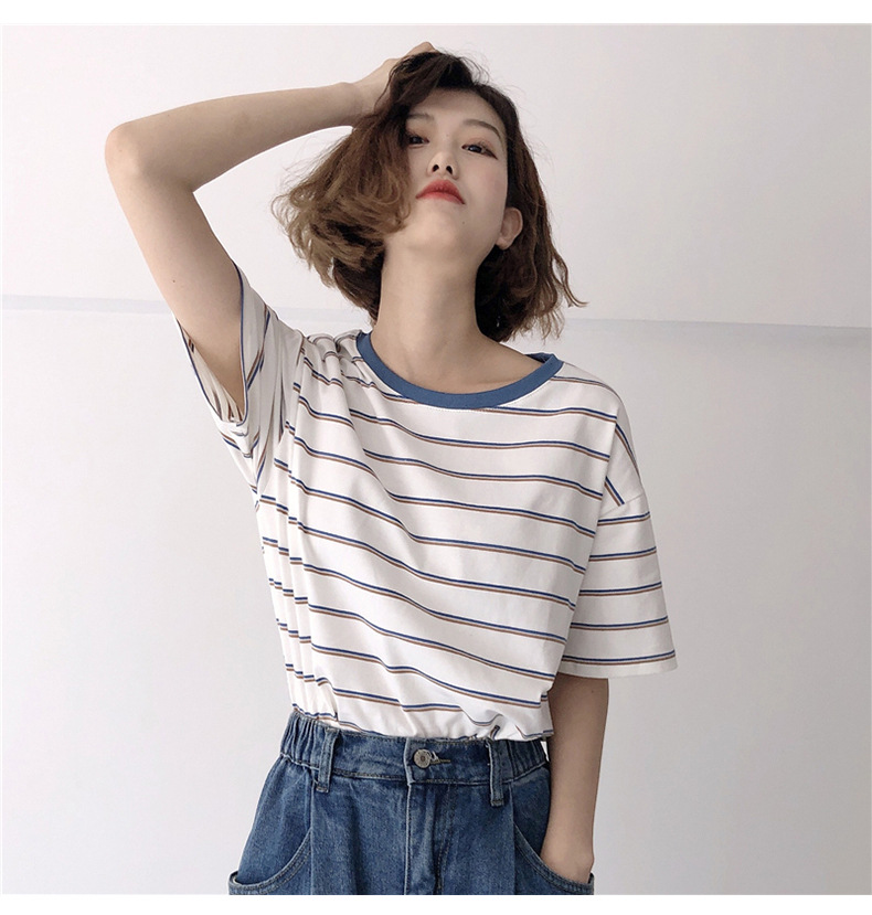 ボーダー なごみリブボーダーTシャツ