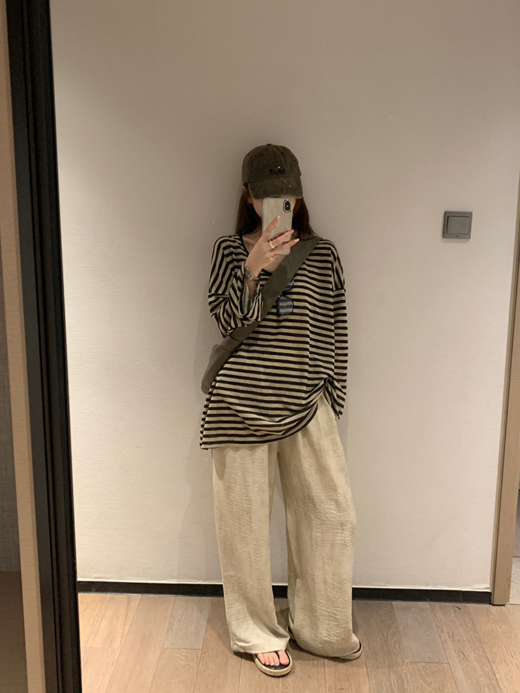 ボーダー  ゆったりリラックスボーダー長袖