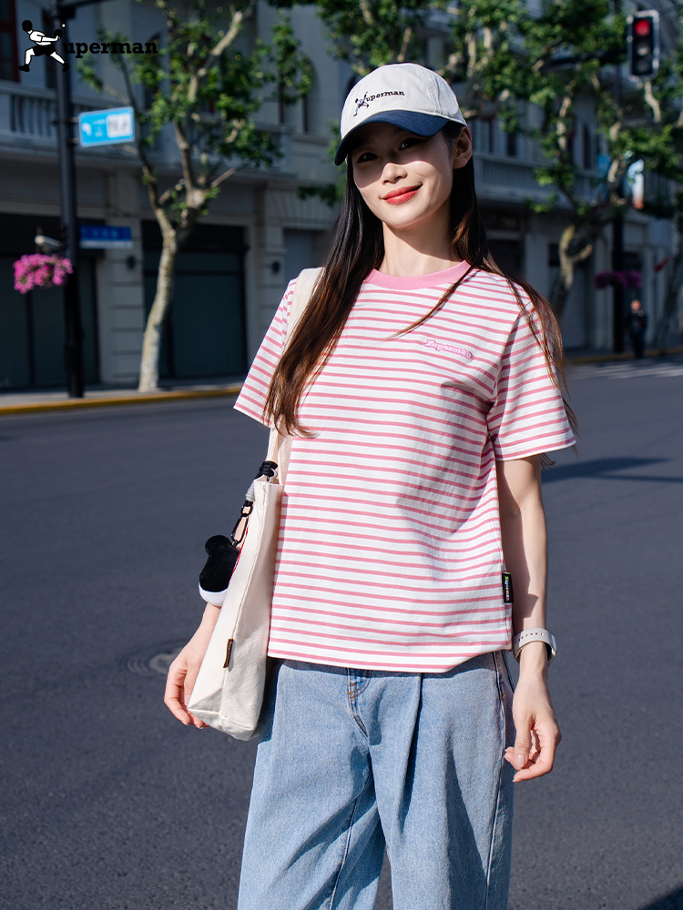 ボーダー服 爽やか横縞 リラックスTシャツ