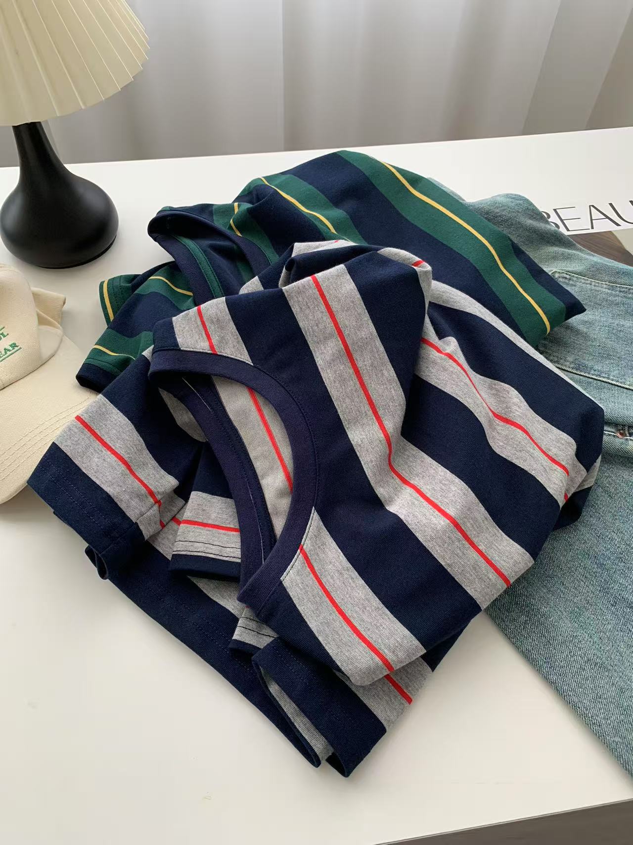 ボーダー服 2025新作 ボーダー柄長袖シャツ レディース 春秋カジュアル