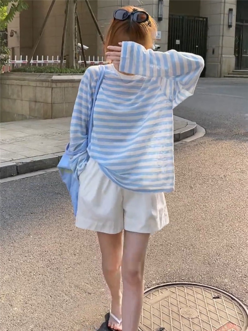 ボーダー 優しい風合い 爽やかボーダー長袖