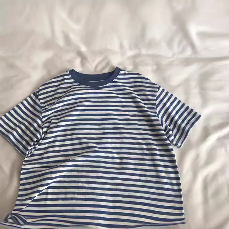 ボーダー服 ボーダー服 シンプル爽やか 細ボーダークルーネック