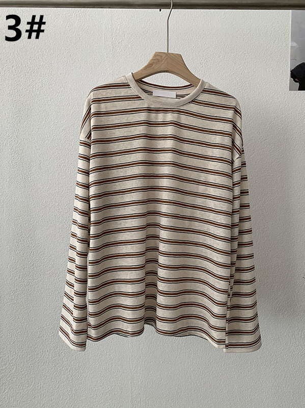 ボーダー服 新作ボーダー柄長袖トップス春秋レディース