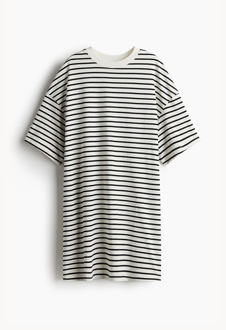 ボーダー服 ゆったりシルエットボーダーワンピース