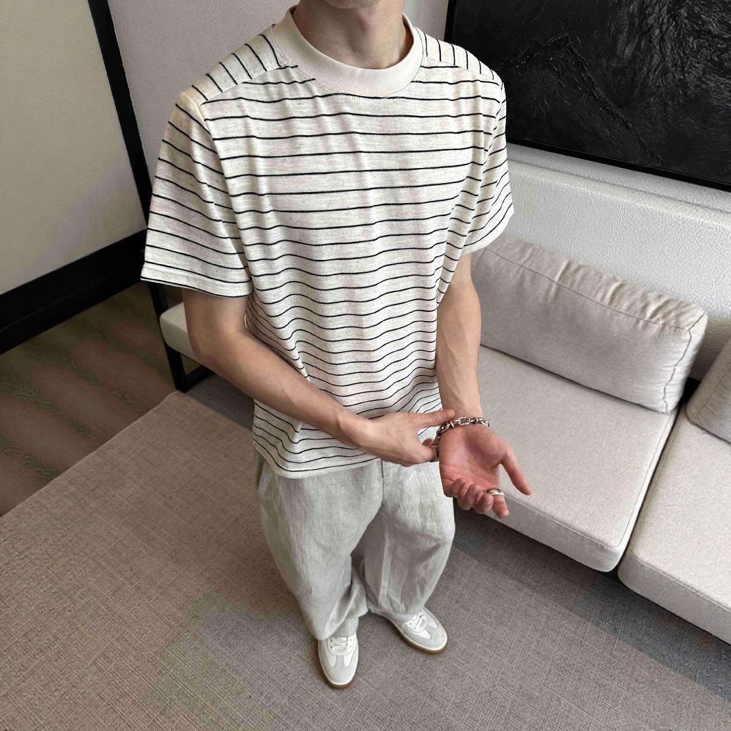 ボーダー服 クラシック細ボーダー半袖Tシャツ