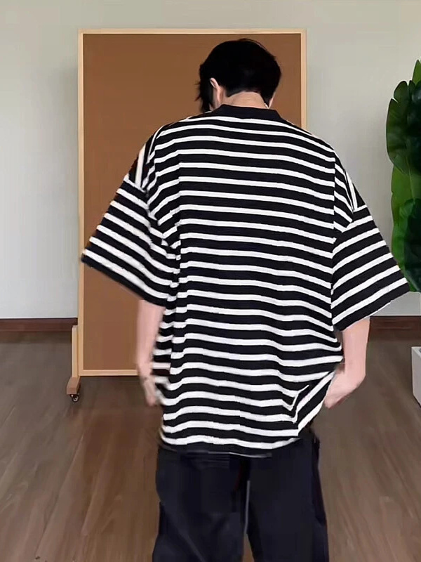 ボーダー ゆったりボーダーワイド半袖