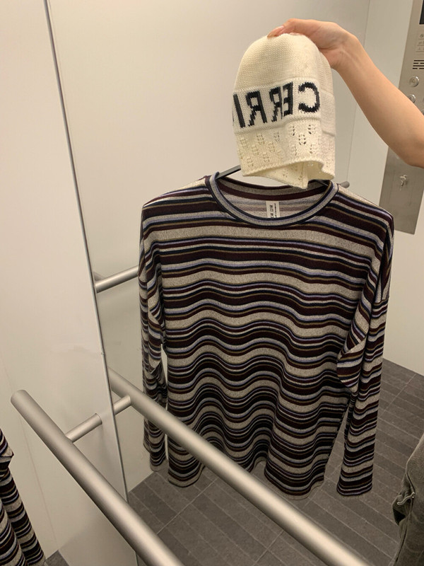 ボーダー服 新作ボーダー柄長袖トップス春秋レディース