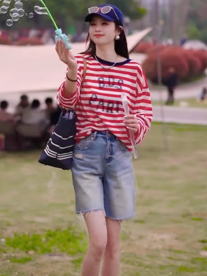 ボーダー服 マリン風ボーダー長袖ティー