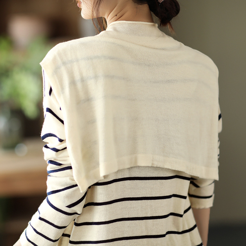ボーダー服 秋冬新作 レディース 肩かけ風 ボーダー セーター ニット