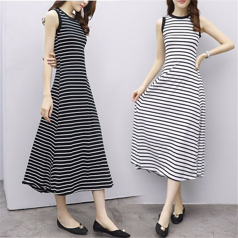 ボーダー服　爽やか海風ノースリーブワンピース