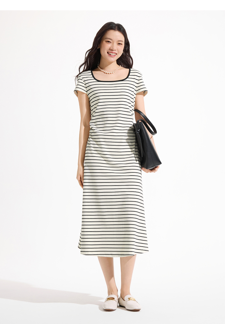 ボーダー服 おしゃれ楽ちん 爽やか横縞ワンピース