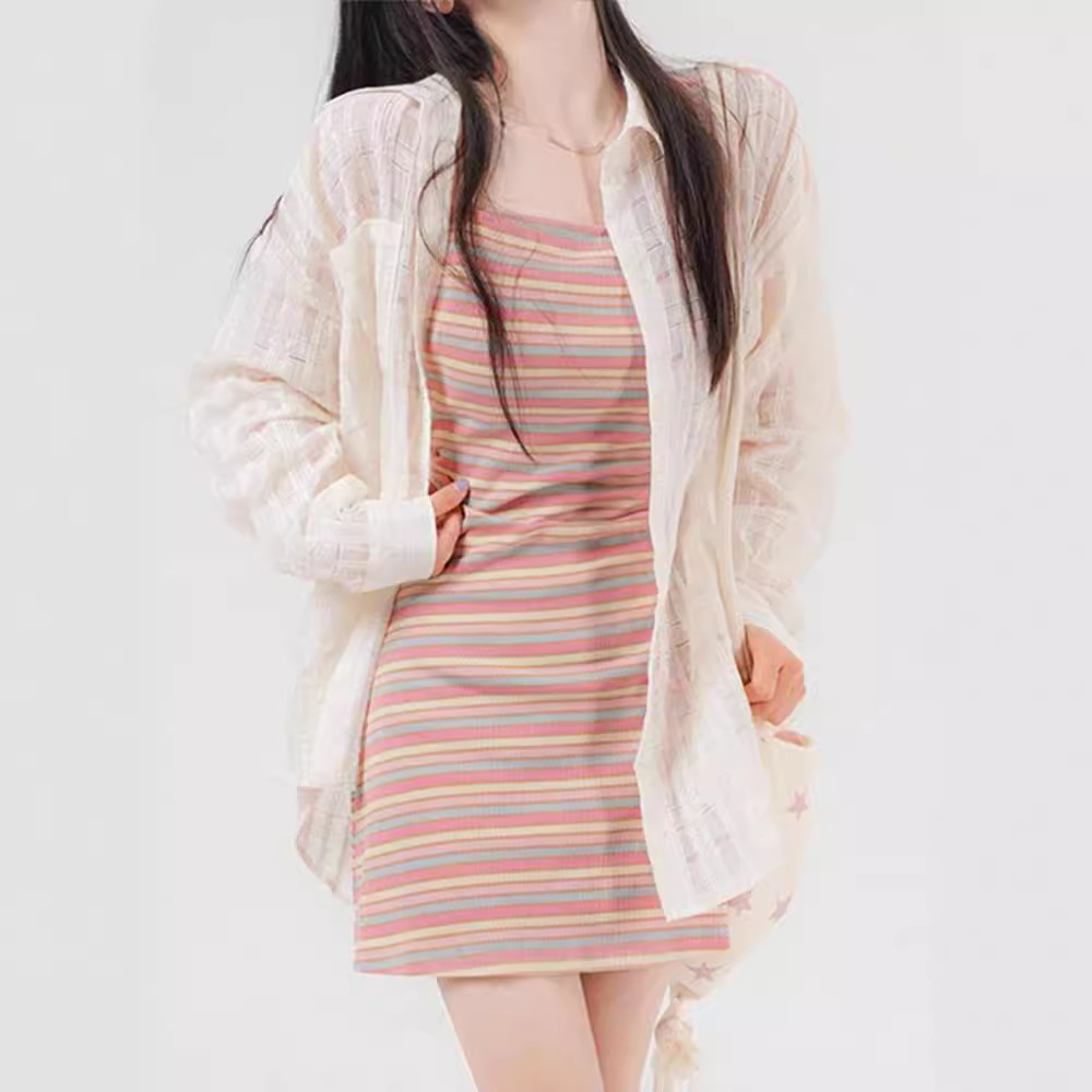 ボーダー服 優しい印象のボーダーワンピース