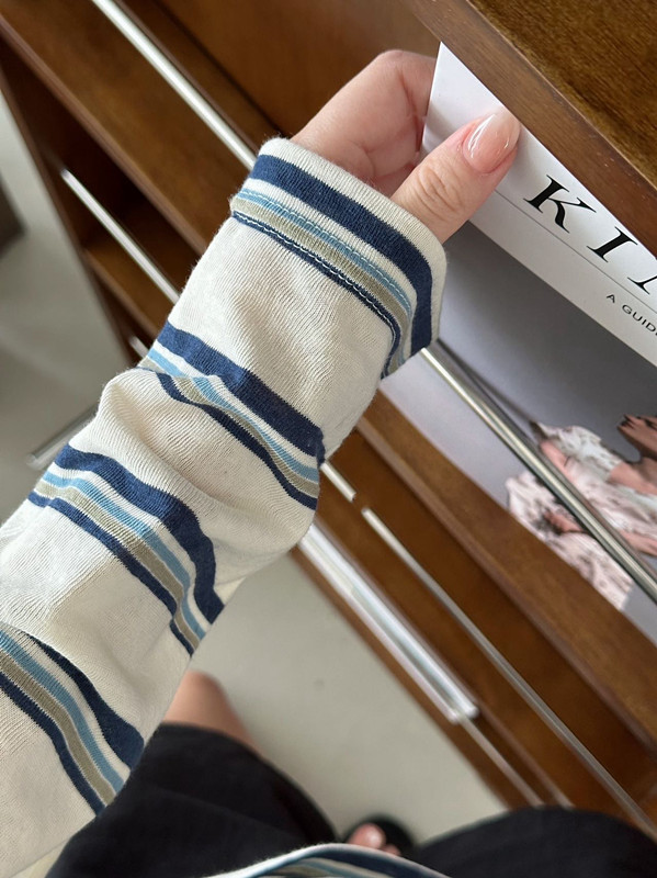 ボーダー服 二〇二五年新作ボーダー柄長袖トップス春秋レディース