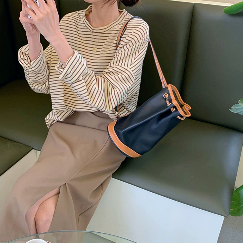 ボーダー服 ボーダー服 なめらかシルエット細ボーダー長袖