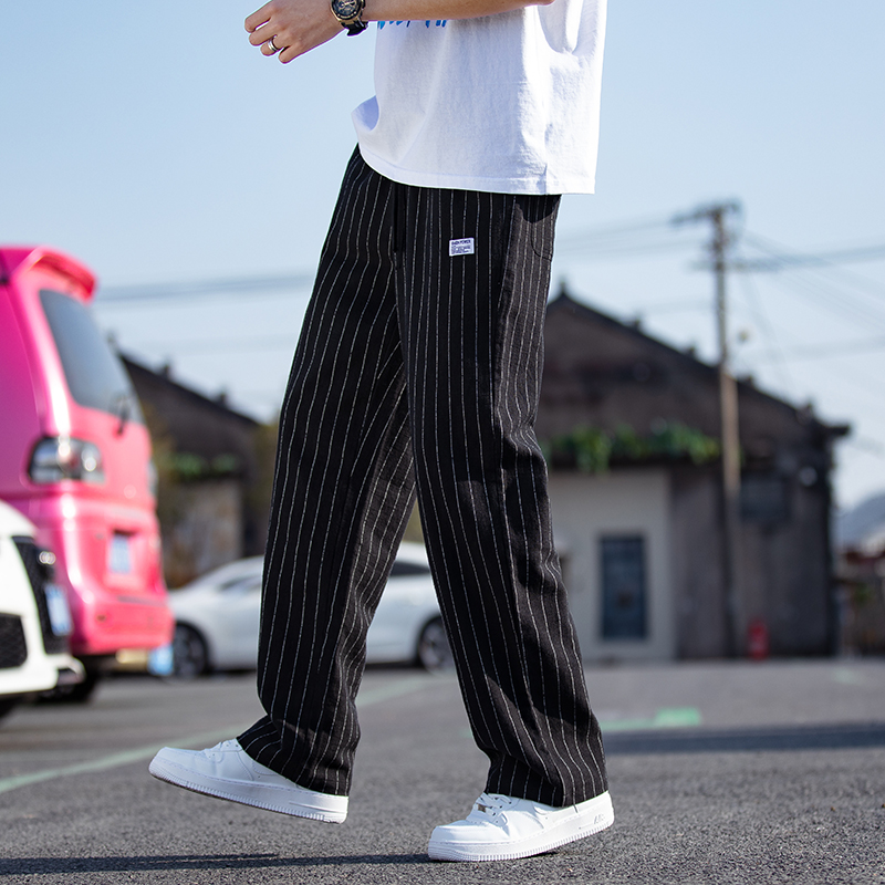 ボーダー服 ストライプワイドパンツ