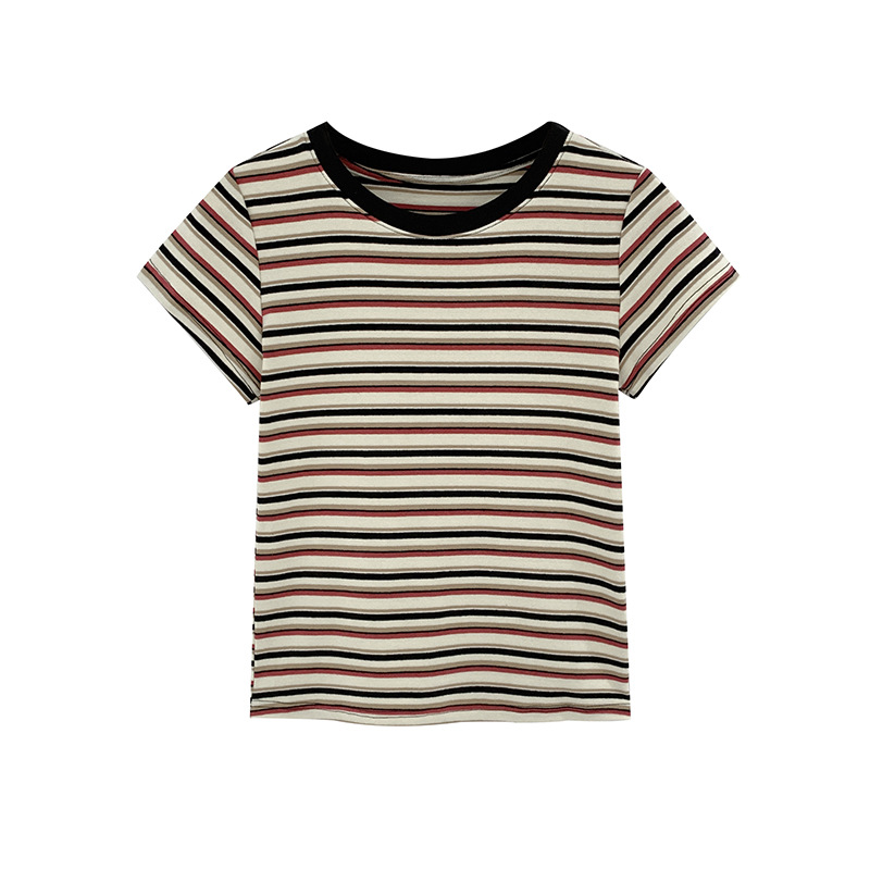 ボーダー なめらか襟付きボーダーTシャツ