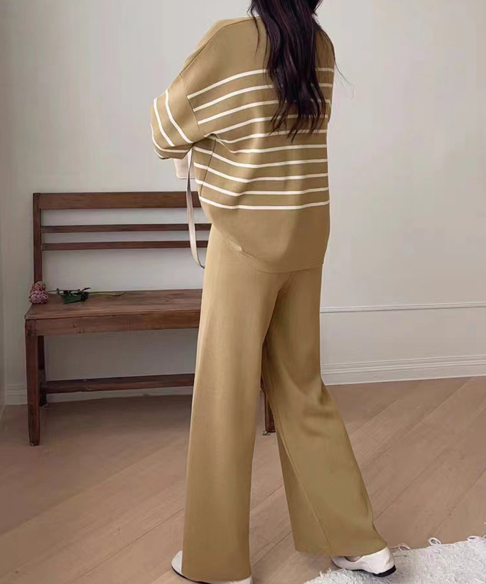 ボーダー服 ボーダーニットセットアップ上下セット