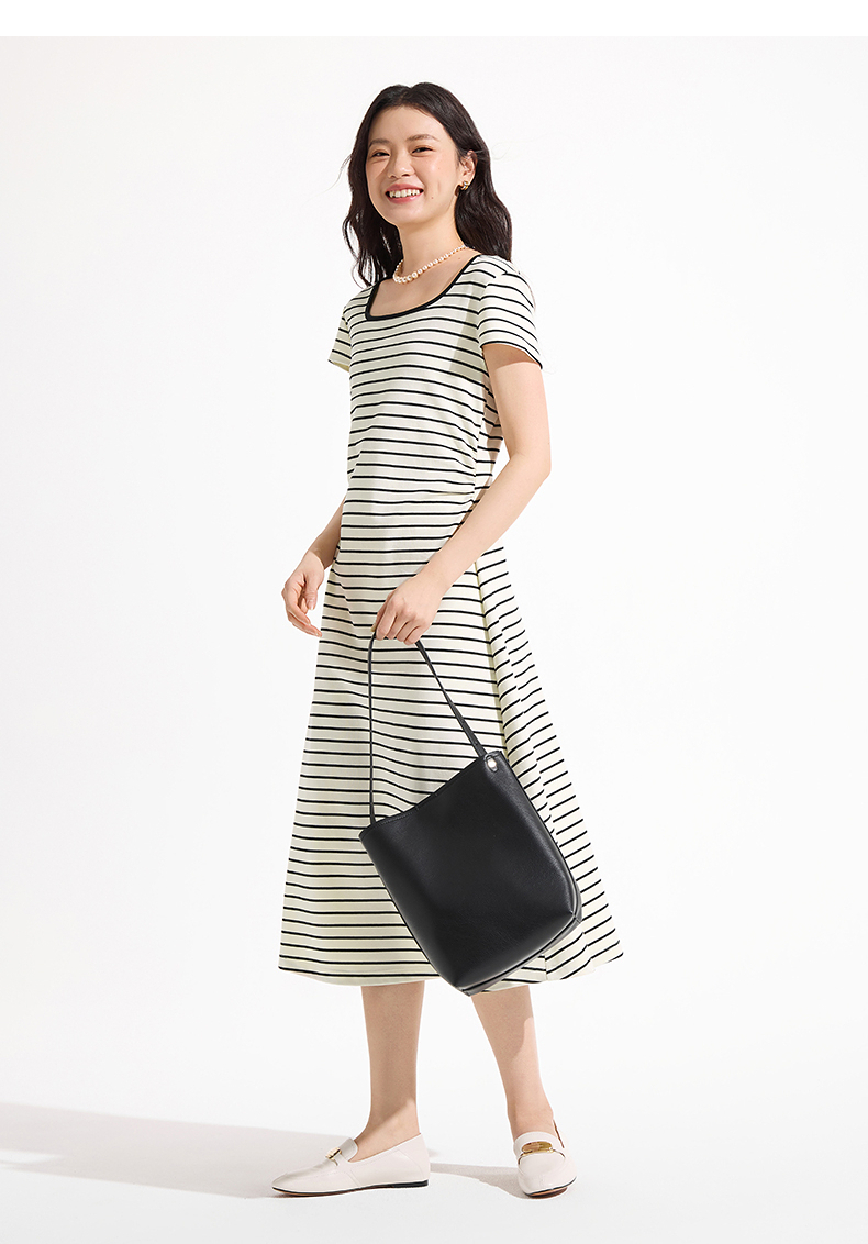 ボーダー服 おしゃれ楽ちん 爽やか横縞ワンピース