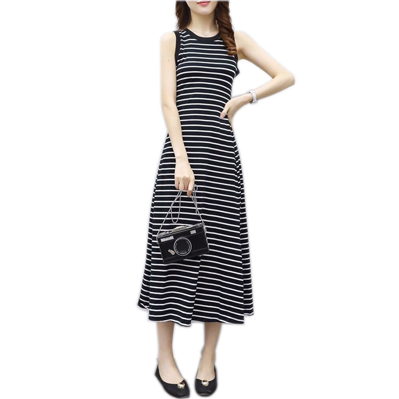 ボーダー服　爽やか海風ノースリーブワンピース