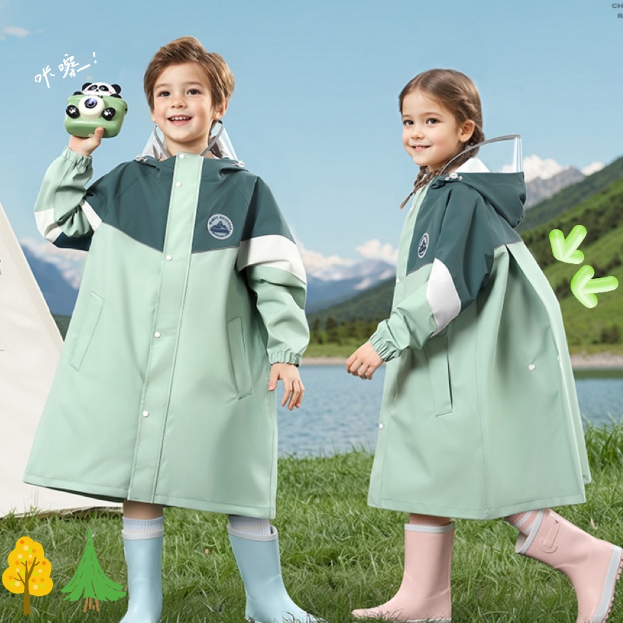 防災グッズ お子様向け防災レインコート帽子付き