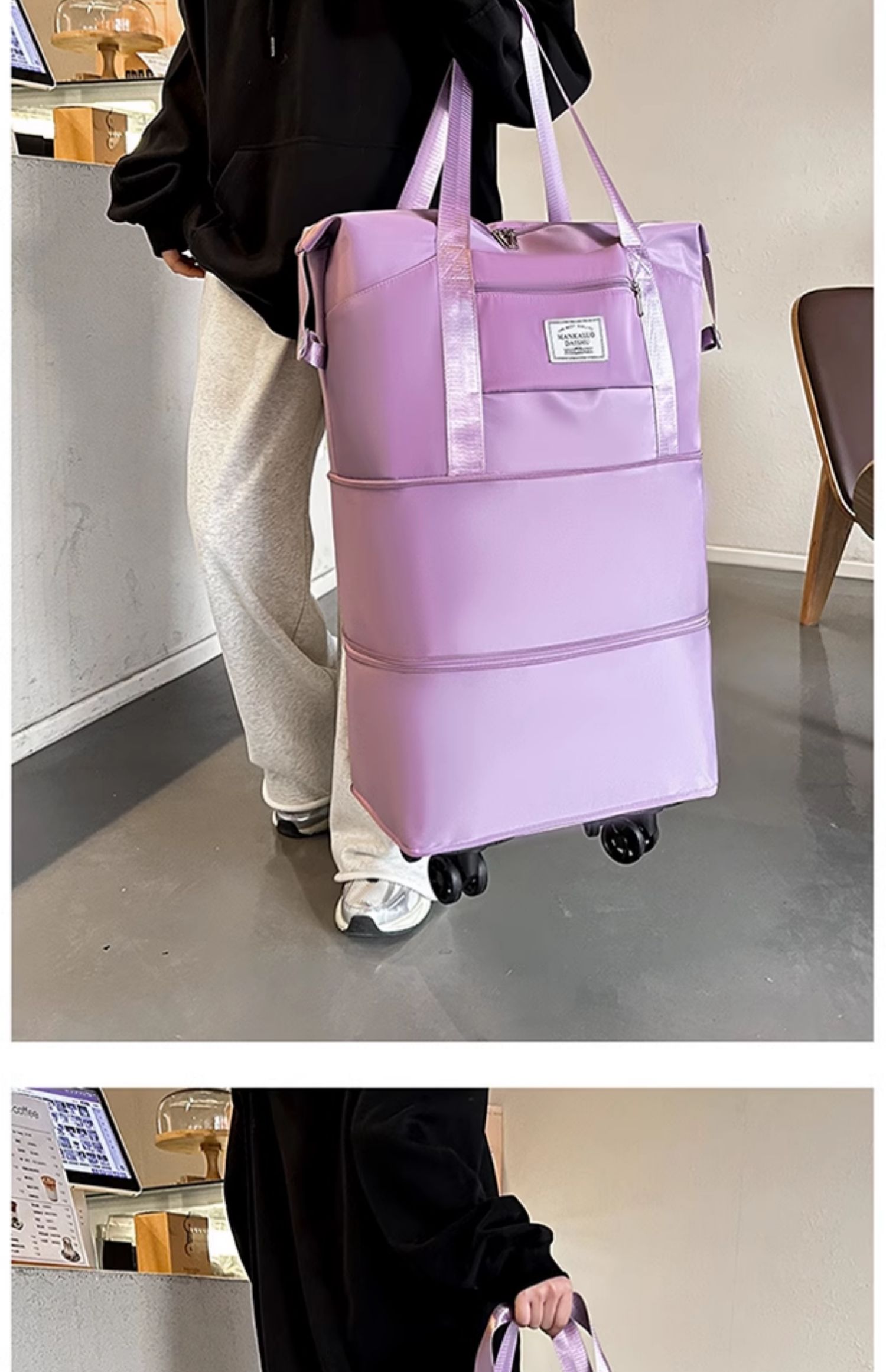 ボストンバッグ 多機能キャスター付き旅行ボストン 拡張可能 6色展開